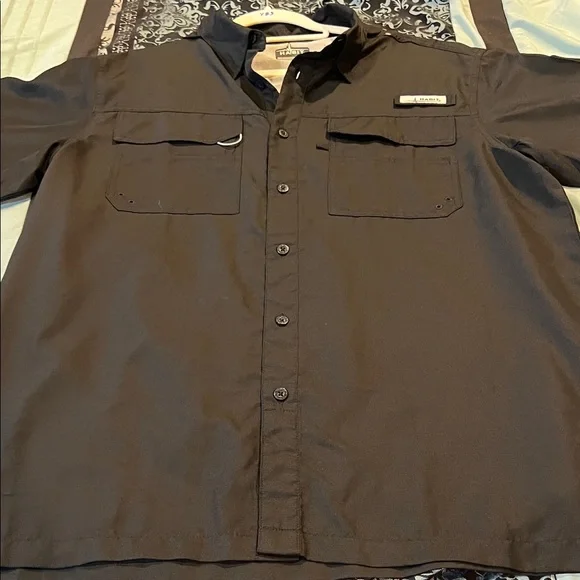 HABIT Men's Casual Button Down Shirt - Black - Picture 2 of 9
